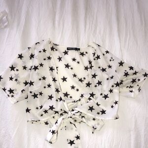 Nasty Gal Tie Star crop 🤍🖤